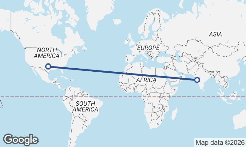 Fort Worth to Mumbai