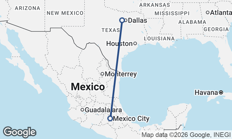Fort Worth to Mexico City