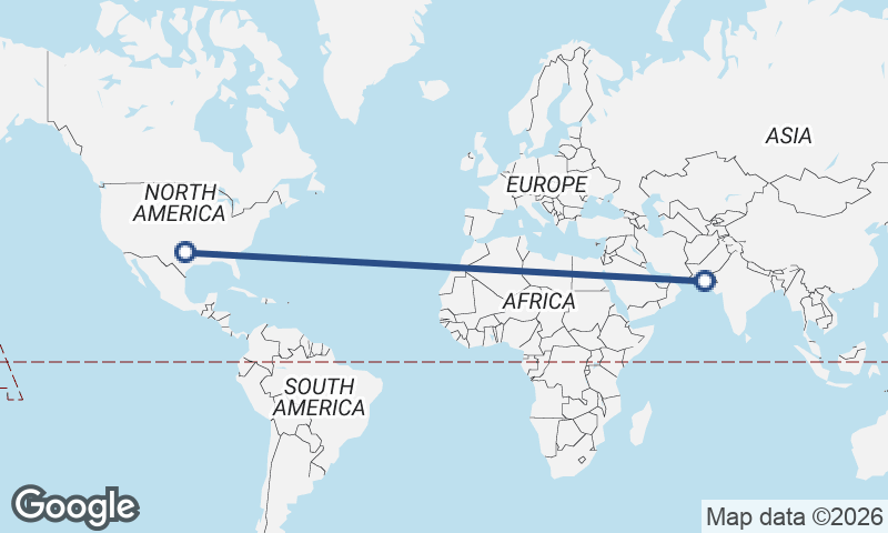 Fort Worth to Karachi