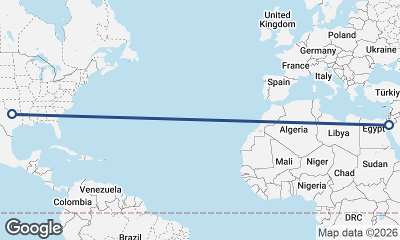 Fort Worth to Al ‘Aqabah