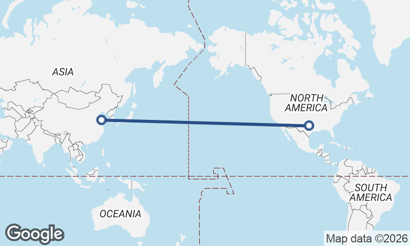 Fort Worth to Qingdao