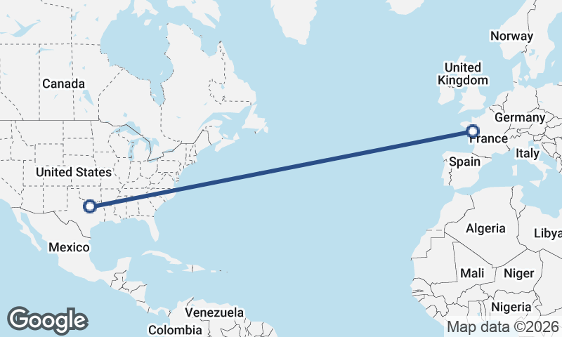 Fort Worth to Nantes