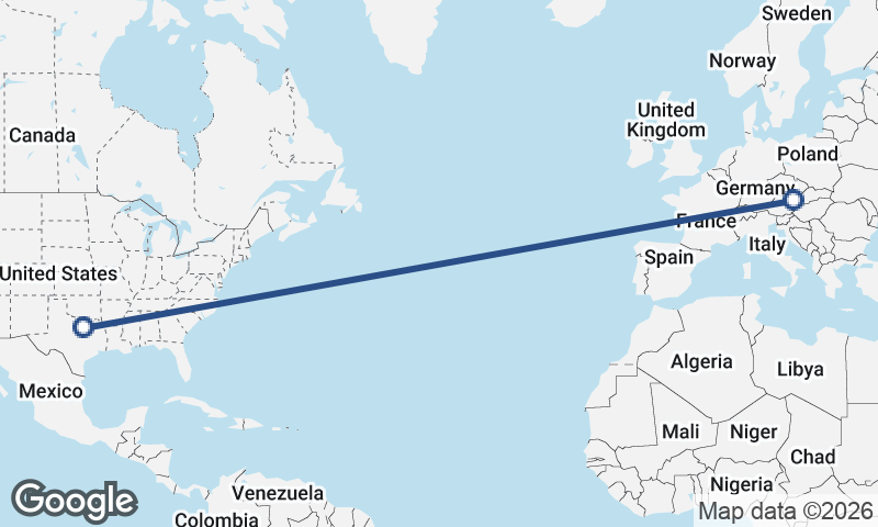 Fort Worth to Vienna