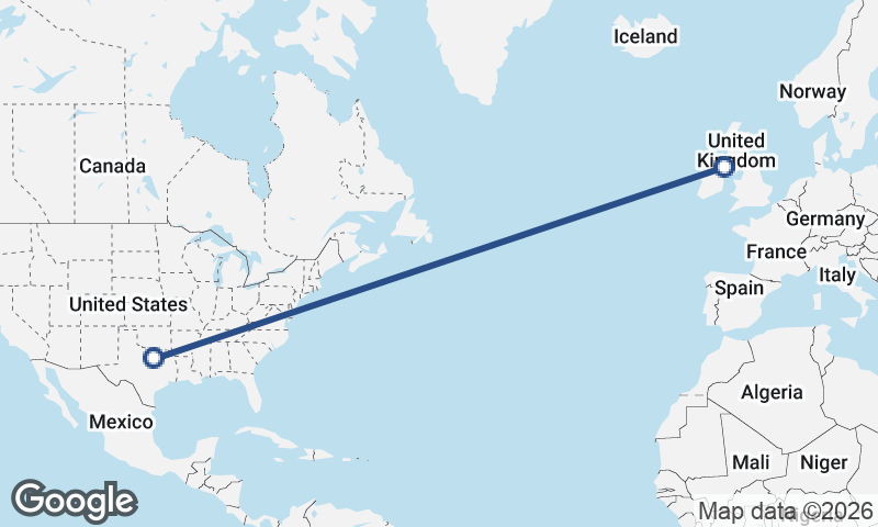 Fort Worth to Belfast
