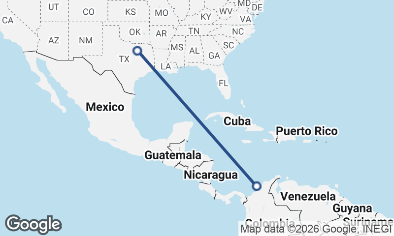 Dallas to Cartagena