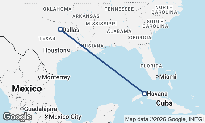 Dallas to Havana