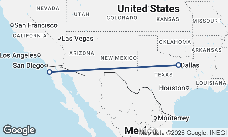 Dallas to Ensenada