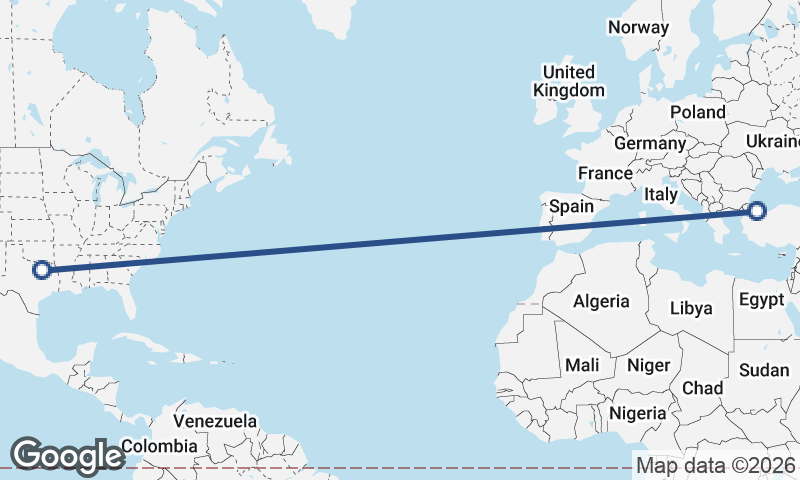 Dallas to Istanbul