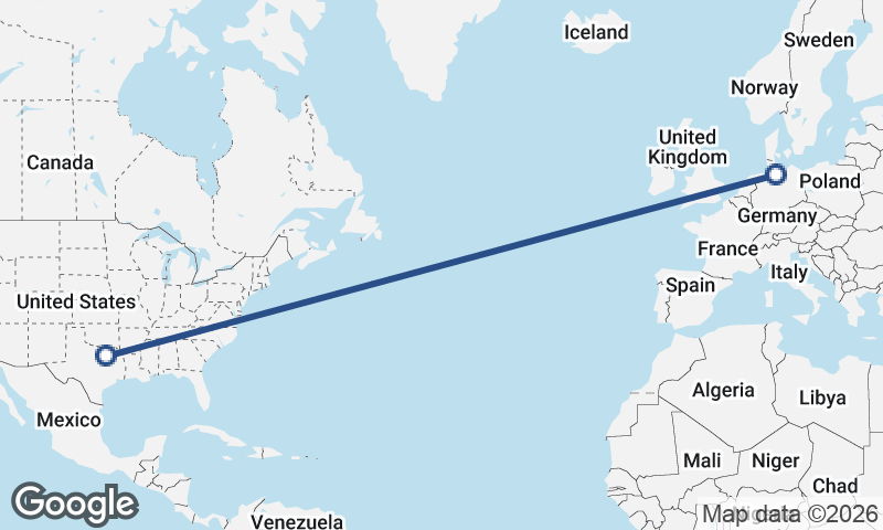 Dallas to Hamburg