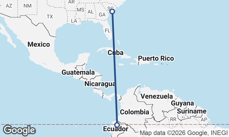 Charleston to Quito