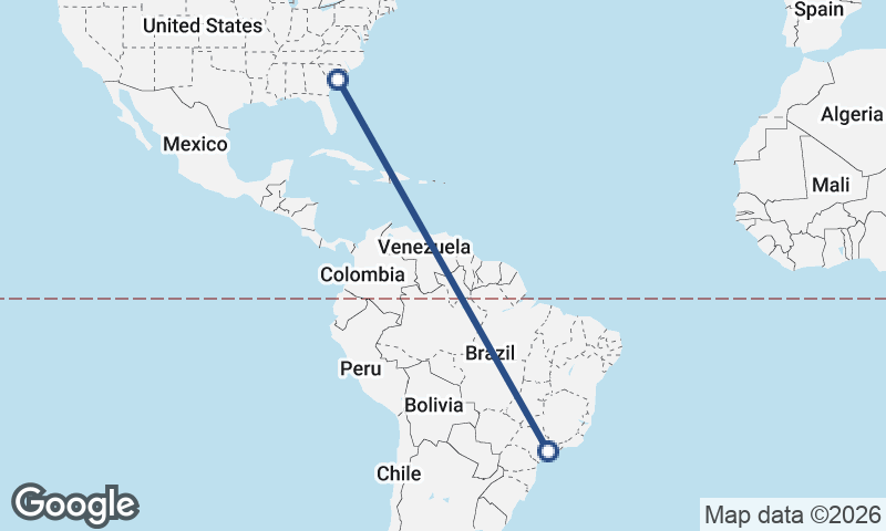 Charleston to São Paulo