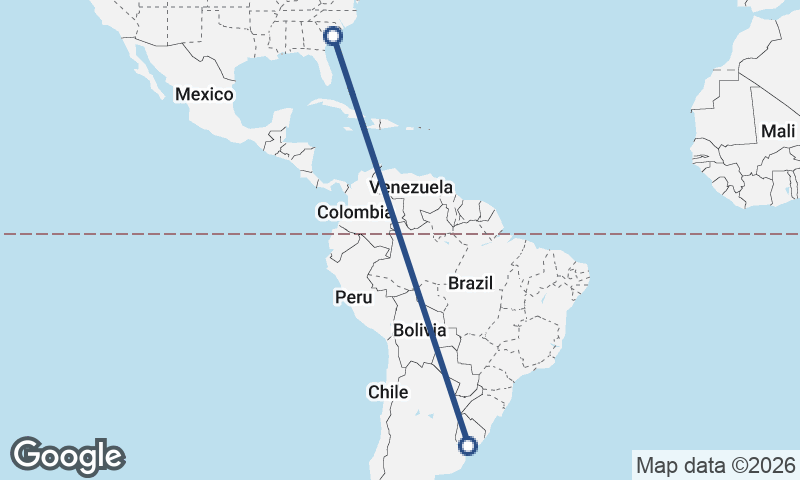 Charleston to Montevideo