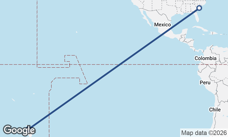 Charleston to Auckland