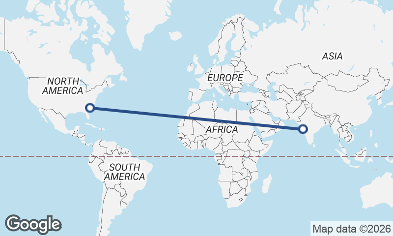 Charleston to Mumbai