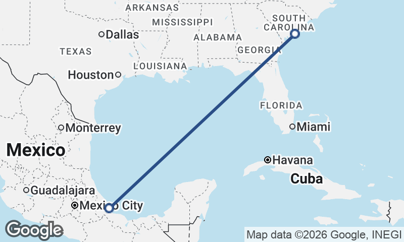Charleston to Veracruz