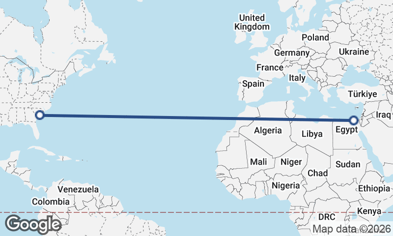 Charleston to Port Said