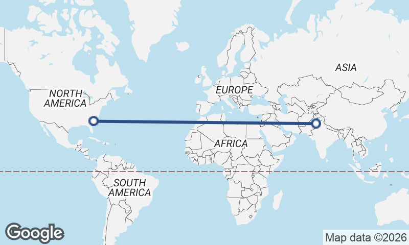 Charleston to Faisalabad