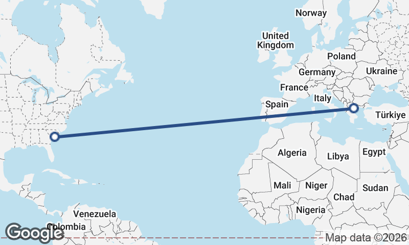 Charleston to Thessaloníki