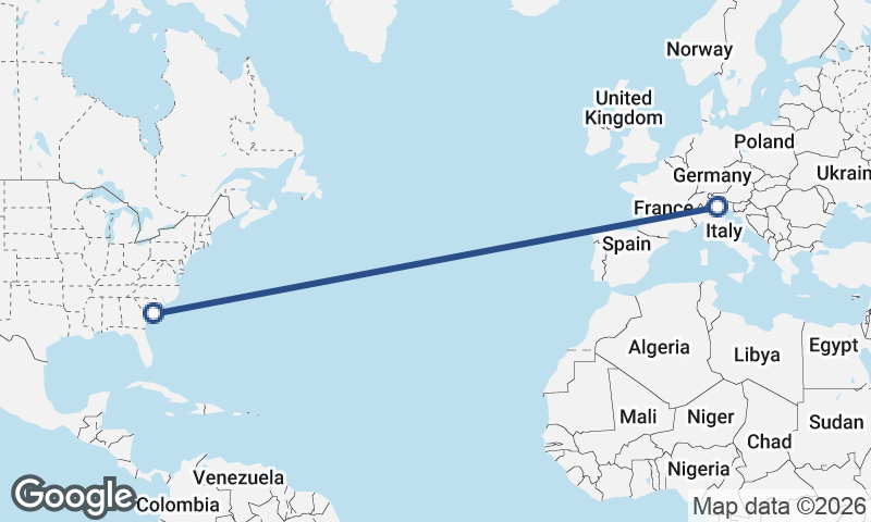 Charleston to Trento