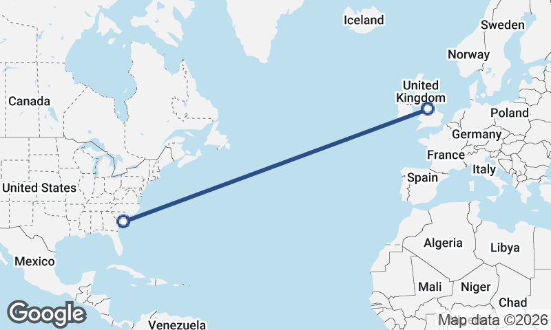 Charleston to Manchester
