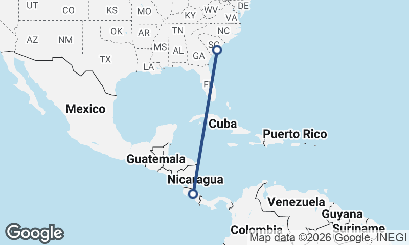 Charleston to San José