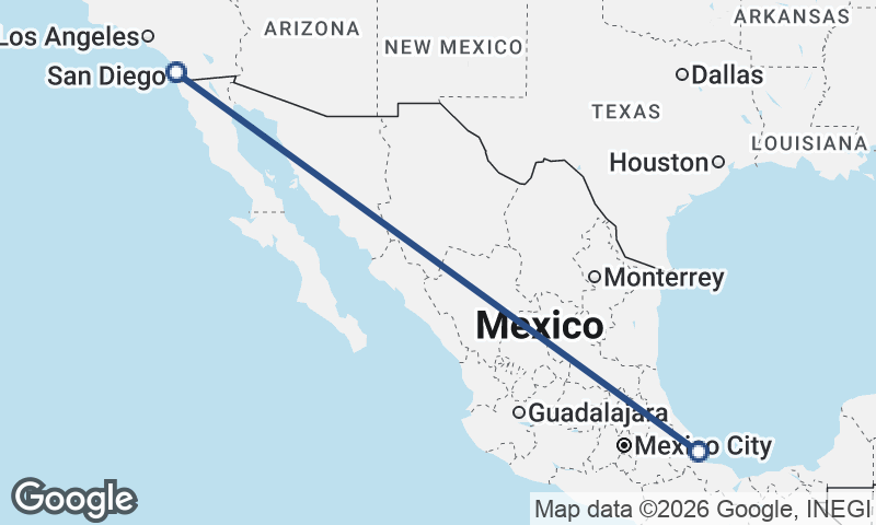 San Diego to Veracruz