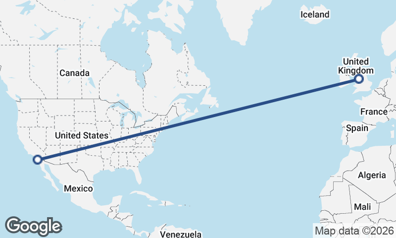 San Diego to Liverpool