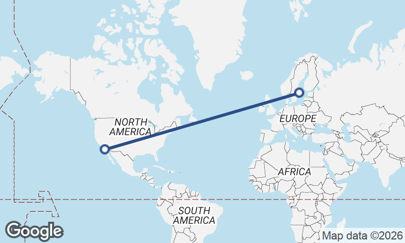 San Diego to Stockholm