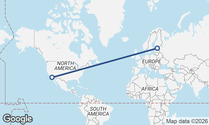 San Diego to Tallinn