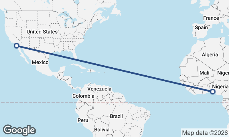San Diego to Lagos