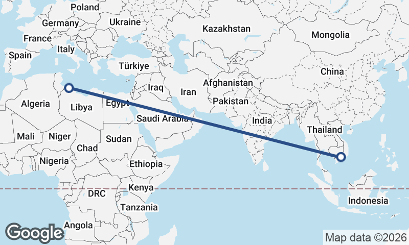 Tripoli to Ho Chi Minh City