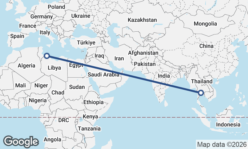 Tripoli to Bangkok
