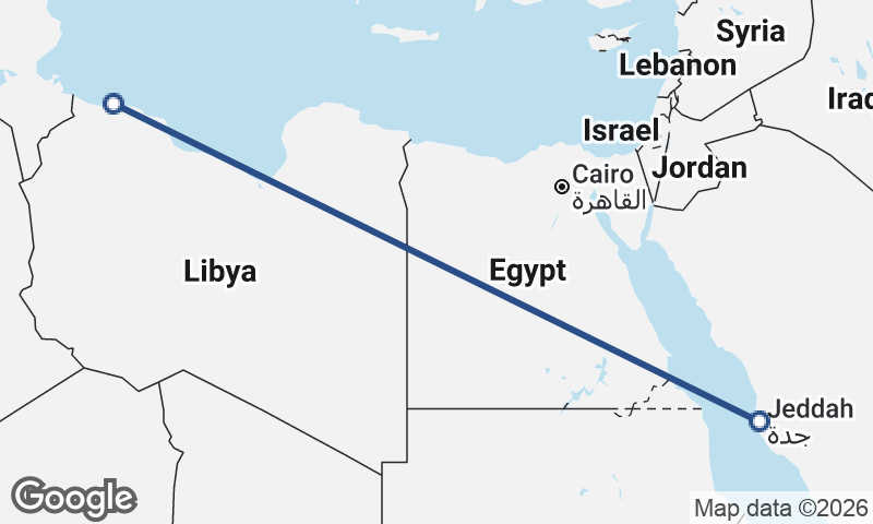 Tripoli to Jeddah