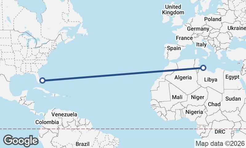 Tripoli to Freeport City