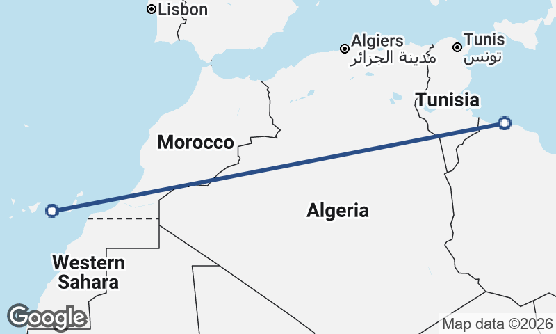 Tripoli to Las Palmas de Gran Canaria