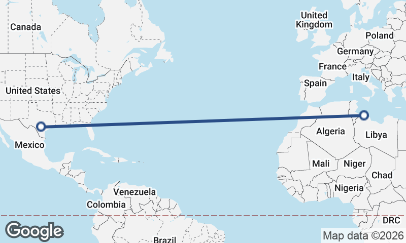 Tripoli to San Antonio