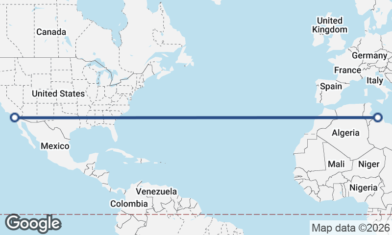 Tripoli to San Diego