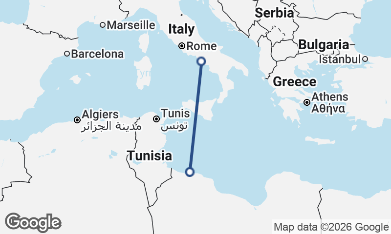 Tripoli to Naples
