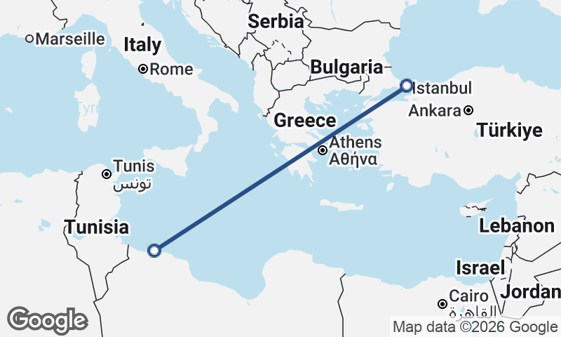 Tripoli to Istanbul