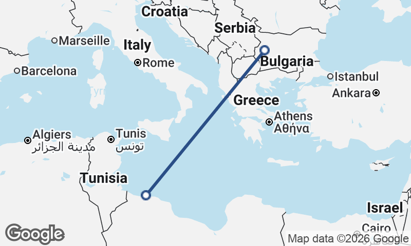 Tripoli to Sofia