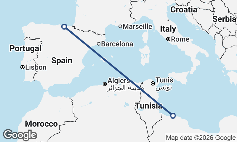 Tripoli to Bilbao