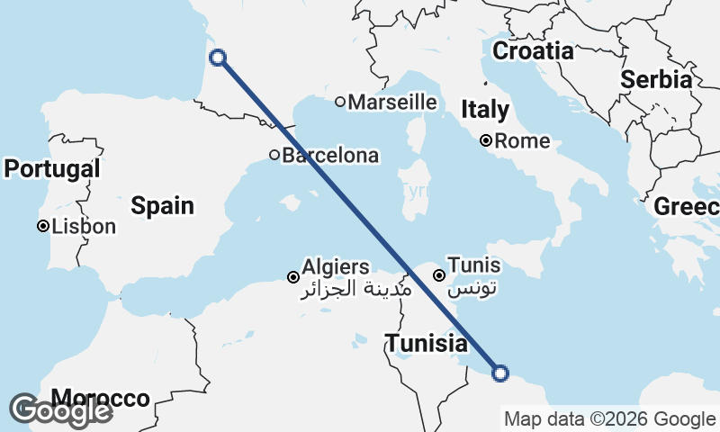 Tripoli to Bordeaux