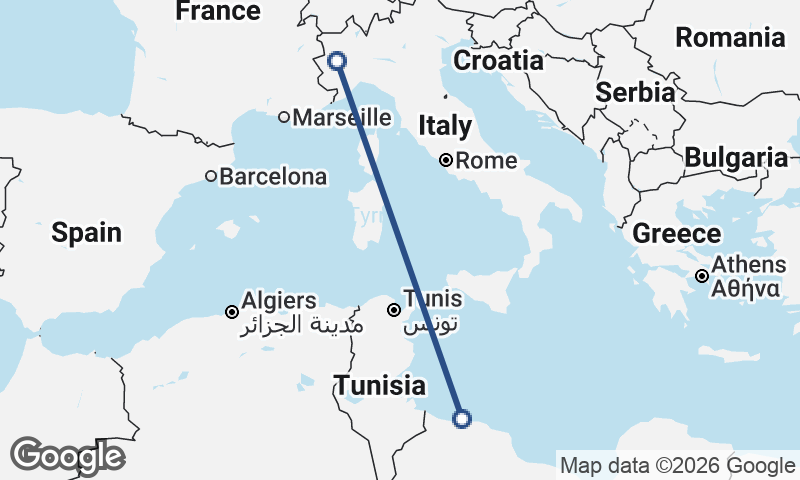 Tripoli to Turin