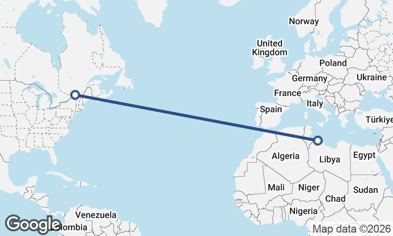 Tripoli to Montréal