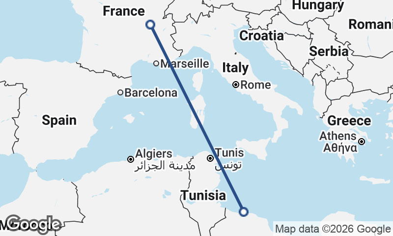 Tripoli to Lyon