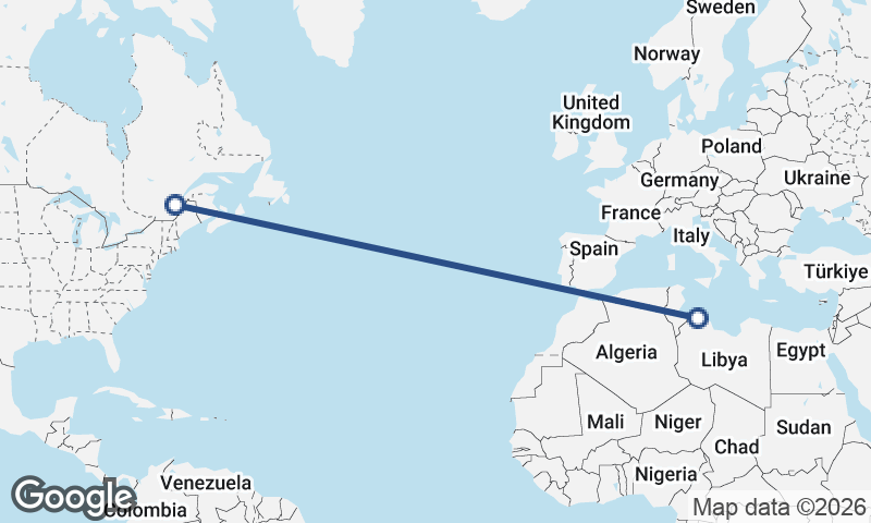 Tripoli to Québec