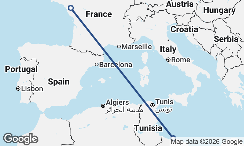 Tripoli to Nantes