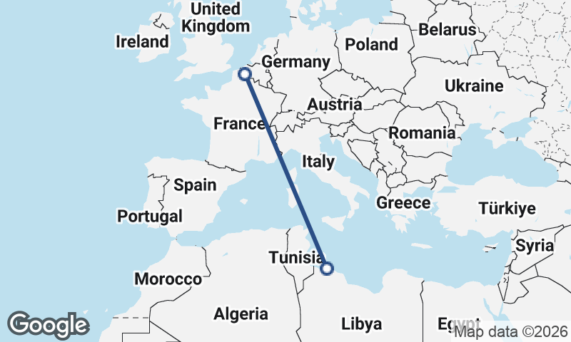 Tripoli to Lille