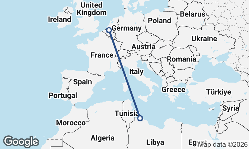 Tripoli to Antwerp