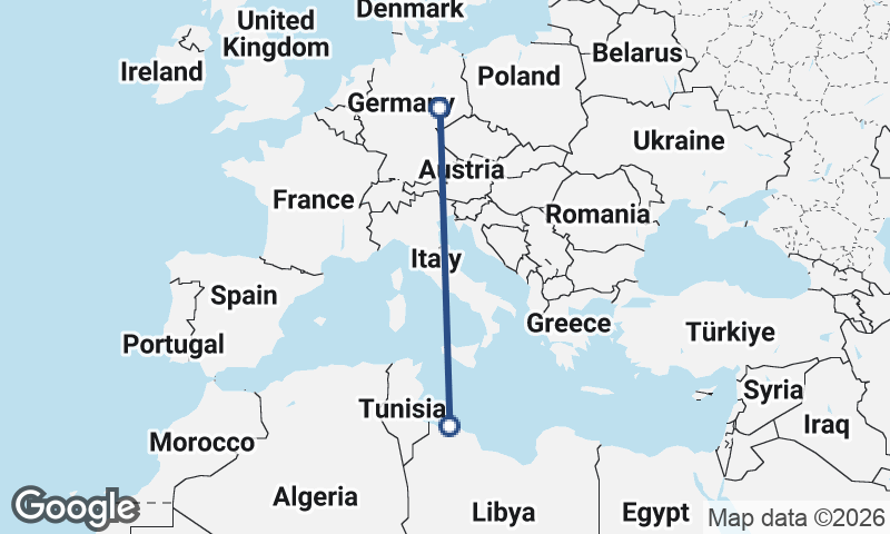 Tripoli to Leipzig